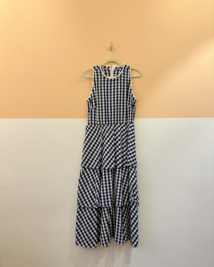 Vestido midi vichy azul Peepou M