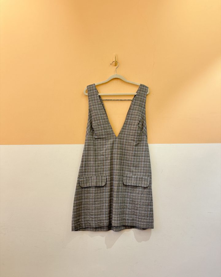 Salopete cinza xadrez Dress To M
