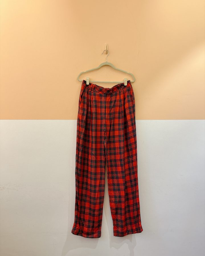 Calça xadrez vermelha margot NV 38