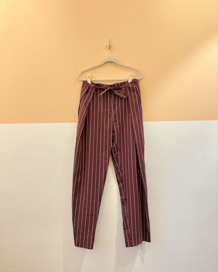 Calça ballon vinho listras Zara P