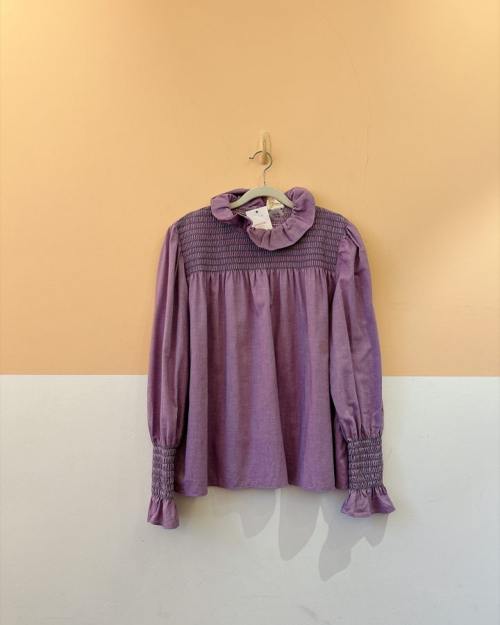 Blusa roxa gola lastéx Maria de la ordem M
