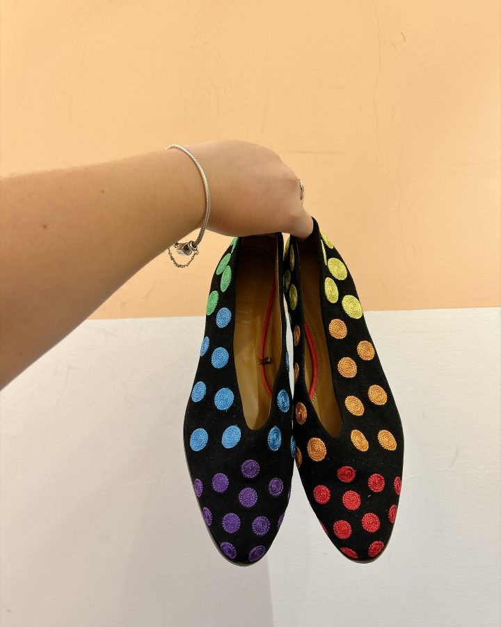 Sapatilha preta poás coloridos Botti 38
