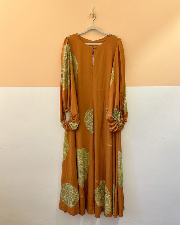 Vestido longo bege estampado Anpô P