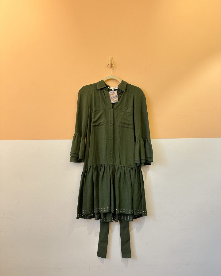 Vestido curto musgo M