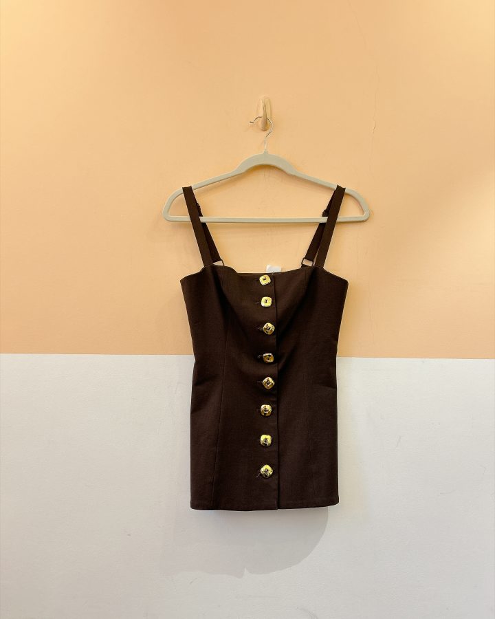 Blusa corset marrom botões NV PP